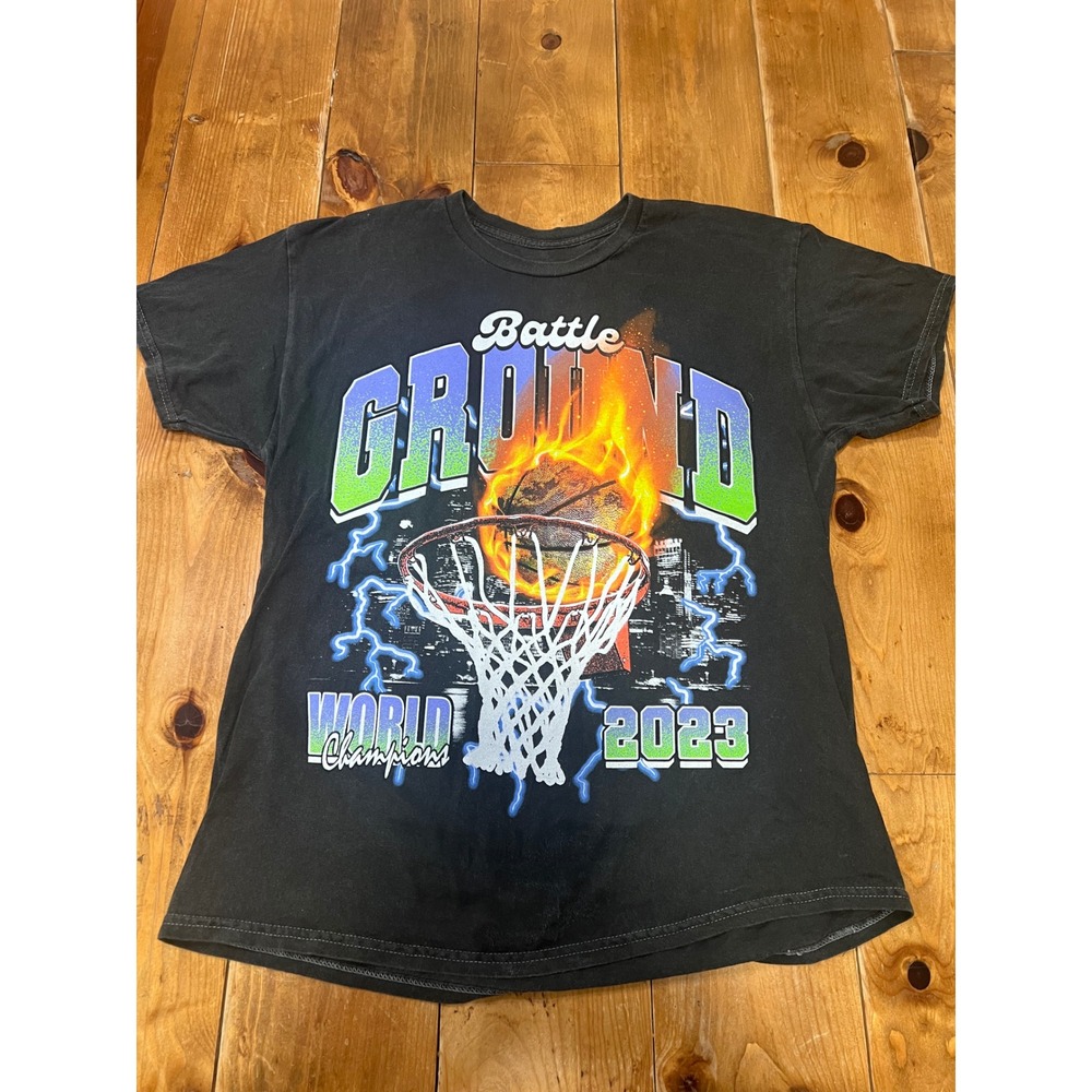 PacSun Battle Ground World Champions 2023 Graphic T-Shirt Mens Medium Black